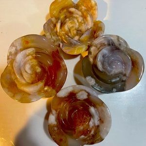 Roses made from flower agate stone - 1 each